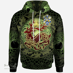 ScotsTee Shop Irish Goldsmith Coat of Arms Family Crest Ireland Hoodie The God of The Forest Hoodie