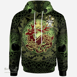 ScotsTee Shop Irish Godley Coat of Arms Family Crest Ireland Hoodie The God of The Forest Hoodie