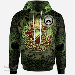 ScotsTee Shop Irish House of FRENCH Coat of Arms Family Crest Ireland Hoodie The God of The Forest Hoodie