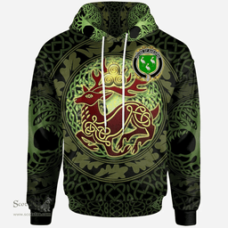 ScotsTee Shop Irish House of AHEARNE (Aherne) Coat of Arms Family Crest Ireland Hoodie The God of The Forest Hoodie