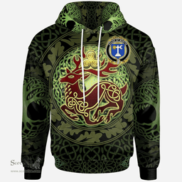 ScotsTee Shop Irish House of MARTIN Coat of Arms Family Crest Ireland Hoodie The God of The Forest Hoodie