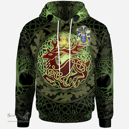 ScotsTee Shop Irish Garvan or O'Garvan Coat of Arms Family Crest Ireland Hoodie The God of The Forest Hoodie