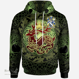 ScotsTee Shop Irish Fortescue Coat of Arms Family Crest Ireland Hoodie The God of The Forest Hoodie