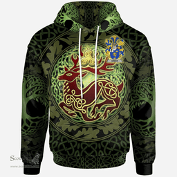 ScotsTee Shop Irish Greer Coat of Arms Family Crest Ireland Hoodie The God of The Forest Hoodie