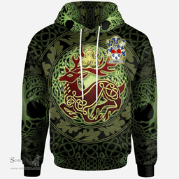 ScotsTee Shop Irish Gara or O'Gara Coat of Arms Family Crest Ireland Hoodie The God of The Forest Hoodie