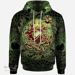 ScotsTee Shop Irish Kyle Coat of Arms Family Crest Ireland Hoodie The God of The Forest Hoodie