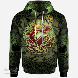 ScotsTee Shop Irish Lincolne Coat of Arms Family Crest Ireland Hoodie The God of The Forest Hoodie