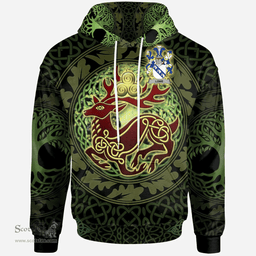 ScotsTee Shop Irish Lowe Coat of Arms Family Crest Ireland Hoodie The God of The Forest Hoodie