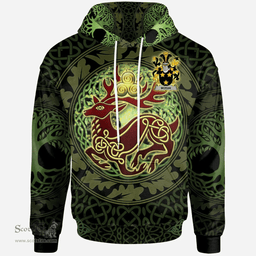 ScotsTee Shop Irish Moran or O'Moran Coat of Arms Family Crest Ireland Hoodie The God of The Forest Hoodie