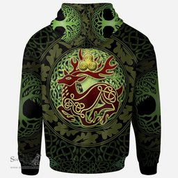 ScotsTee Shop Irish McDonnell Coat of Arms Family Crest Ireland Hoodie The God of The Forest Hoodie