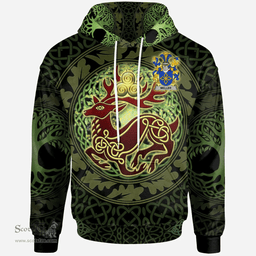ScotsTee Shop Irish Meller Coat of Arms Family Crest Ireland Hoodie The God of The Forest Hoodie