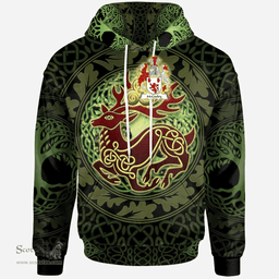 ScotsTee Shop Irish McCauley Coat of Arms Family Crest Ireland Hoodie The God of The Forest Hoodie