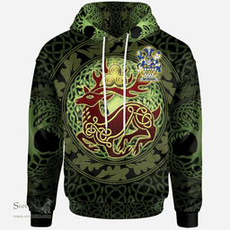 ScotsTee Shop Irish McVeagh or McFingah Coat of Arms Family Crest Ireland Hoodie The God of The Forest Hoodie