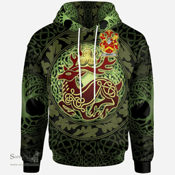 ScotsTee Shop Irish Knight Coat of Arms Family Crest Ireland Hoodie The God of The Forest Hoodie