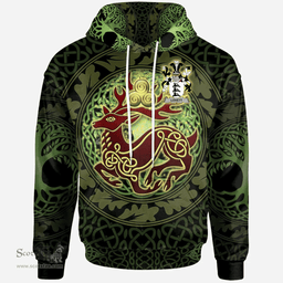 ScotsTee Shop Irish Lovett Coat of Arms Family Crest Ireland Hoodie The God of The Forest Hoodie