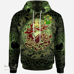 ScotsTee Shop Irish McAdam Coat of Arms Family Crest Ireland Hoodie The God of The Forest Hoodie