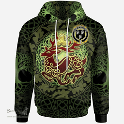 ScotsTee Shop Irish House of O'KENNEDY Coat of Arms Family Crest Ireland Hoodie The God of The Forest Hoodie