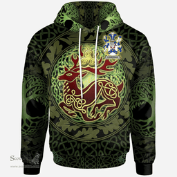 ScotsTee Shop Irish Lonergan or O'Lonergan Coat of Arms Family Crest Ireland Hoodie The God of The Forest Hoodie