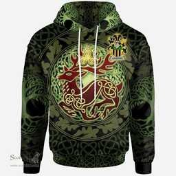 ScotsTee Shop Irish Langford Coat of Arms Family Crest Ireland Hoodie The God of The Forest Hoodie