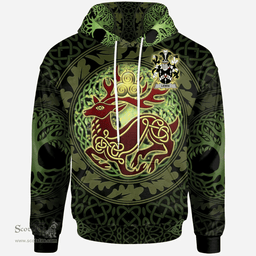 ScotsTee Shop Irish Lewis Coat of Arms Family Crest Ireland Hoodie The God of The Forest Hoodie