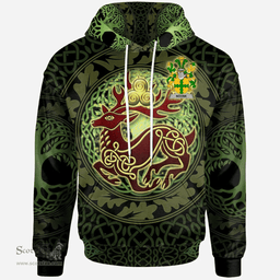 ScotsTee Shop Irish Noone or O'Noone Coat of Arms Family Crest Ireland Hoodie The God of The Forest Hoodie