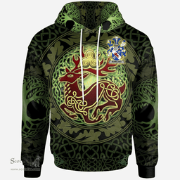 ScotsTee Shop Irish Nowland Coat of Arms Family Crest Ireland Hoodie The God of The Forest Hoodie