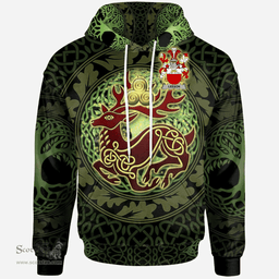ScotsTee Shop Irish Leeson Coat of Arms Family Crest Ireland Hoodie The God of The Forest Hoodie