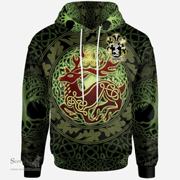 ScotsTee Shop Irish Madden or O'Madden Coat of Arms Family Crest Ireland Hoodie The God of The Forest Hoodie
