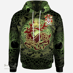 ScotsTee Shop Irish Lally or O'Mullally Coat of Arms Family Crest Ireland Hoodie The God of The Forest Hoodie