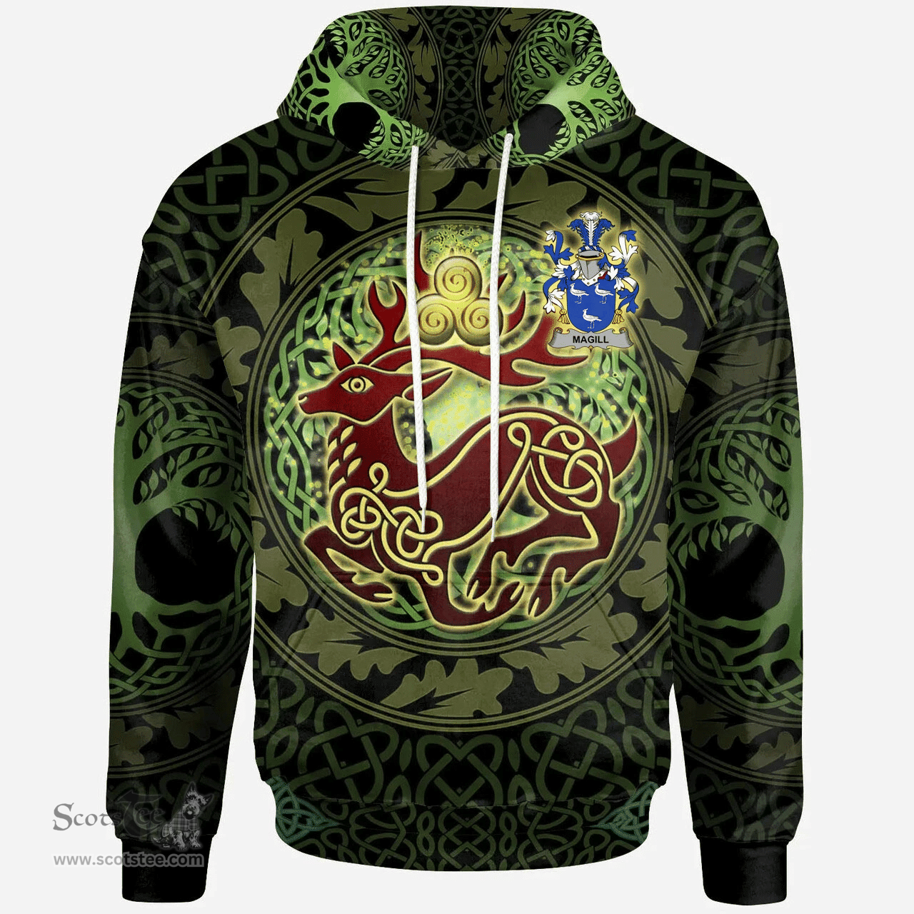 ScotsTee Shop Irish Magill Coat of Arms Family Crest Ireland Hoodie The God of The Forest Hoodie