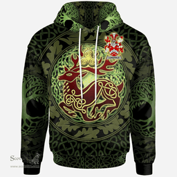 ScotsTee Shop Irish Longfield Coat of Arms Family Crest Ireland Hoodie The God of The Forest Hoodie
