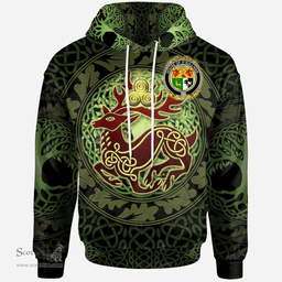 ScotsTee Shop Irish House of O'SULLIVAN Coat of Arms Family Crest Ireland Hoodie The God of The Forest Hoodie
