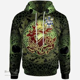 ScotsTee Shop Irish Lea or McLea Coat of Arms Family Crest Ireland Hoodie The God of The Forest Hoodie