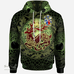 ScotsTee Shop Irish Studdert Coat of Arms Family Crest Ireland Hoodie The God of The Forest Hoodie