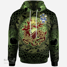 ScotsTee Shop Irish Tucker Coat of Arms Family Crest Ireland Hoodie The God of The Forest Hoodie