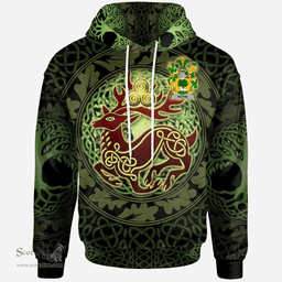ScotsTee Shop Irish Rothe Coat of Arms Family Crest Ireland Hoodie The God of The Forest Hoodie