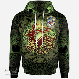 ScotsTee Shop Irish Whelan Coat of Arms Family Crest Ireland Hoodie The God of The Forest Hoodie