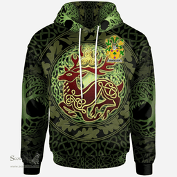 ScotsTee Shop Irish Vandeleur Coat of Arms Family Crest Ireland Hoodie The God of The Forest Hoodie