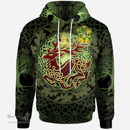 ScotsTee Shop Irish Sheridan Coat of Arms Family Crest Ireland Hoodie The God of The Forest Hoodie