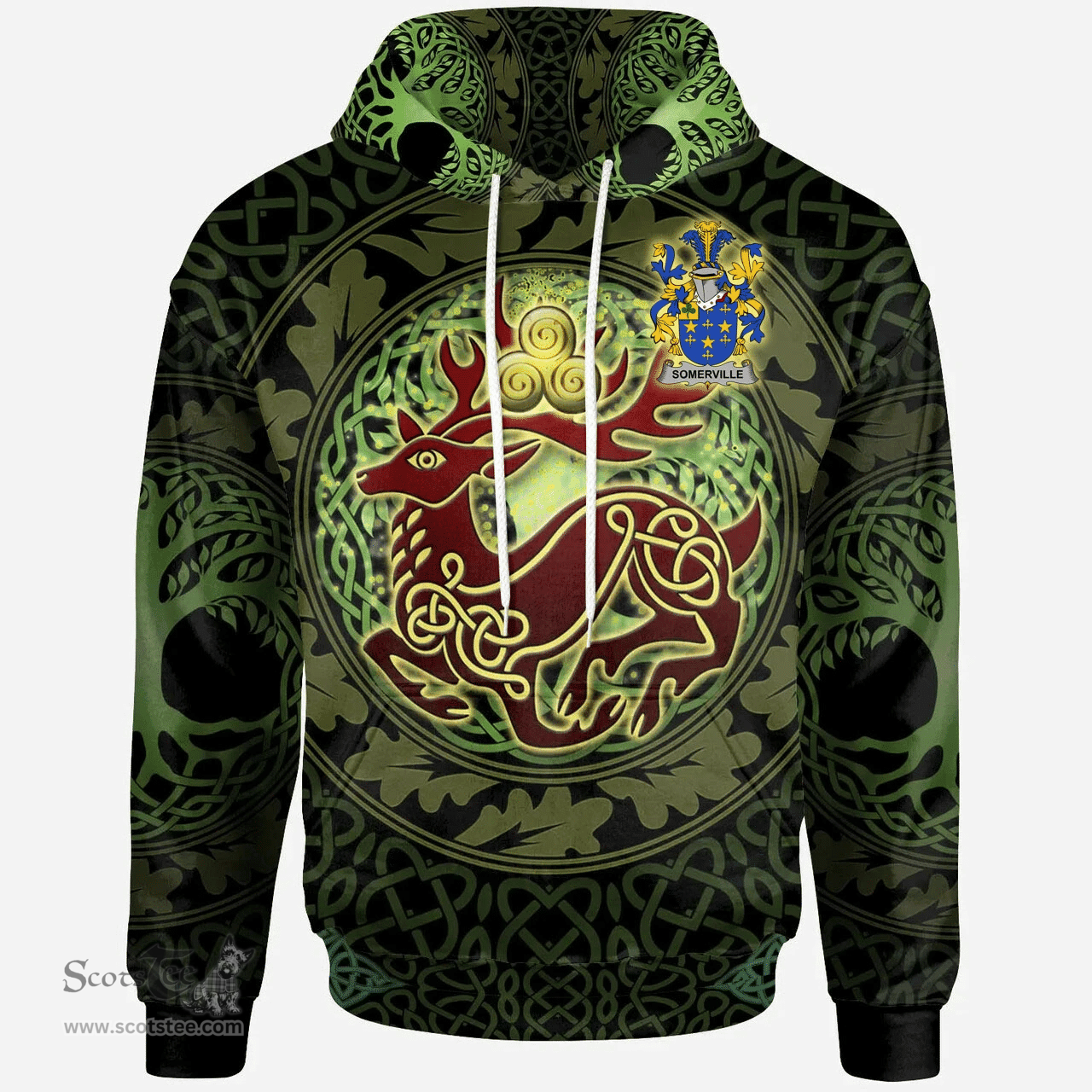 ScotsTee Shop Irish Somerville Coat of Arms Family Crest Ireland Hoodie The God of The Forest Hoodie