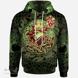 ScotsTee Shop Irish Sinnott or Synnott Coat of Arms Family Crest Ireland Hoodie The God of The Forest Hoodie