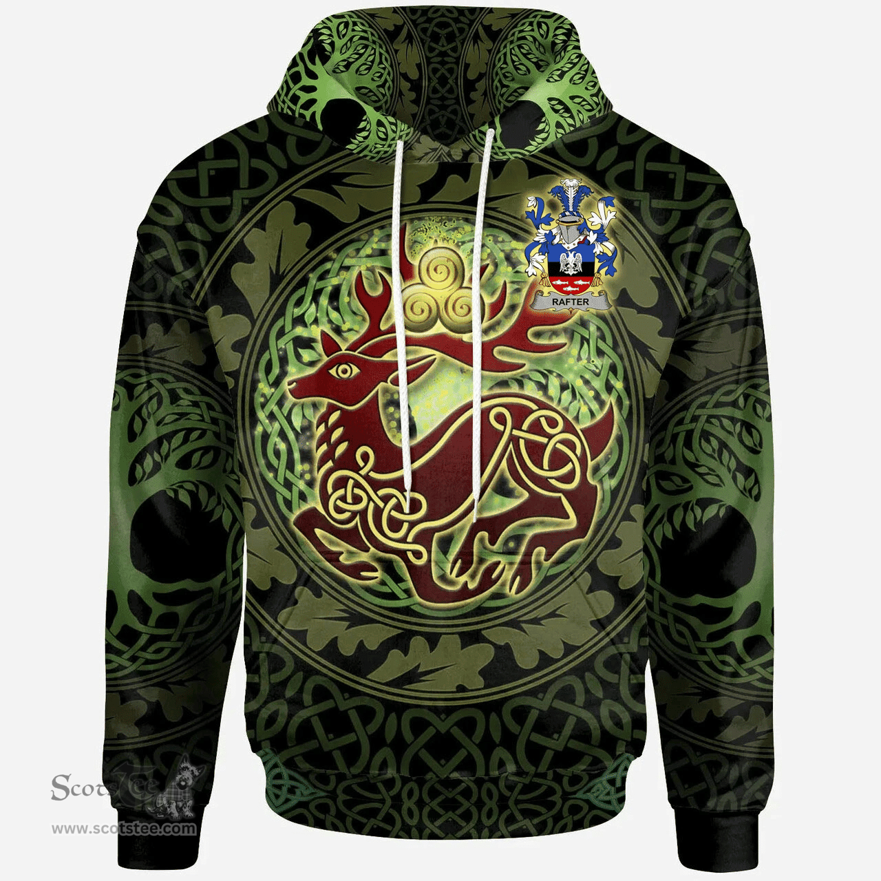 ScotsTee Shop Irish Rafter Coat of Arms Family Crest Ireland Hoodie The God of The Forest Hoodie