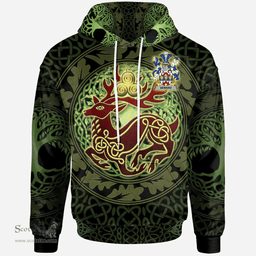 ScotsTee Shop Irish Seward Coat of Arms Family Crest Ireland Hoodie The God of The Forest Hoodie