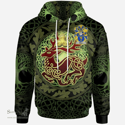 ScotsTee Shop Irish Wall Coat of Arms Family Crest Ireland Hoodie The God of The Forest Hoodie