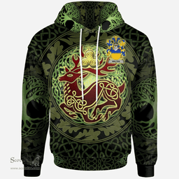 ScotsTee Shop Irish Walter Coat of Arms Family Crest Ireland Hoodie The God of The Forest Hoodie