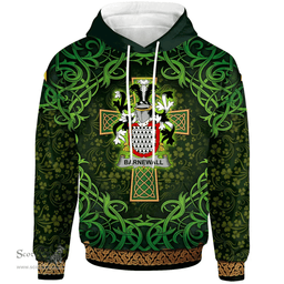 ScotsTee Shop Irish Barnewall Coat of Arms Family Crest Ireland Hoodie Celtic Cross Shamrock Patterns