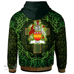 ScotsTee Shop Irish Berry Coat of Arms Family Crest Ireland Hoodie Celtic Cross Shamrock Patterns