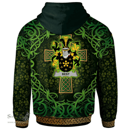 ScotsTee Shop Irish Best Coat of Arms Family Crest Ireland Hoodie Celtic Cross Shamrock Patterns