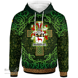 ScotsTee Shop Irish Bradstreet Coat of Arms Family Crest Ireland Hoodie Celtic Cross Shamrock Patterns