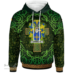 ScotsTee Shop Irish Brinkley Coat of Arms Family Crest Ireland Hoodie Celtic Cross Shamrock Patterns